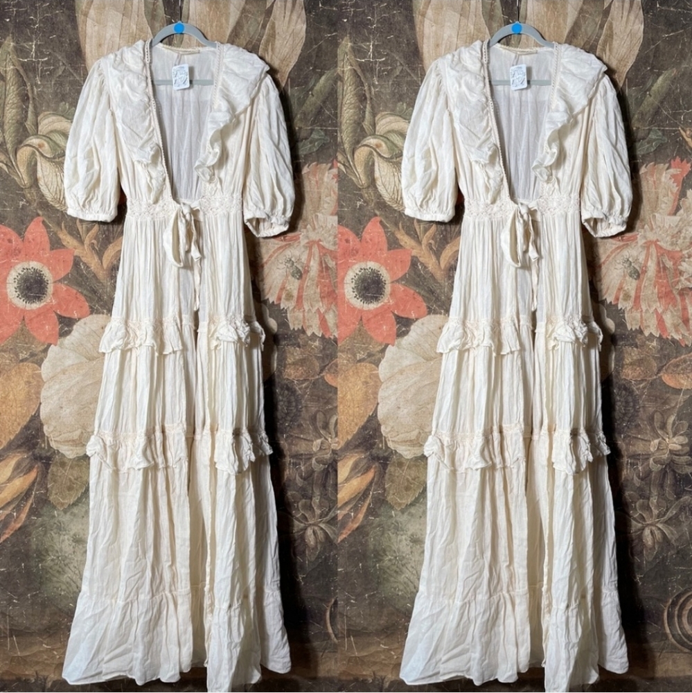 Jen's Pirate Booty Cream Tiered Maxi Dress